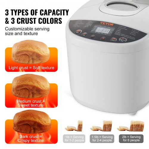 Bread Maker 19in1 2LB Dough Machine Nonstick Ceramic Pan Automatic
