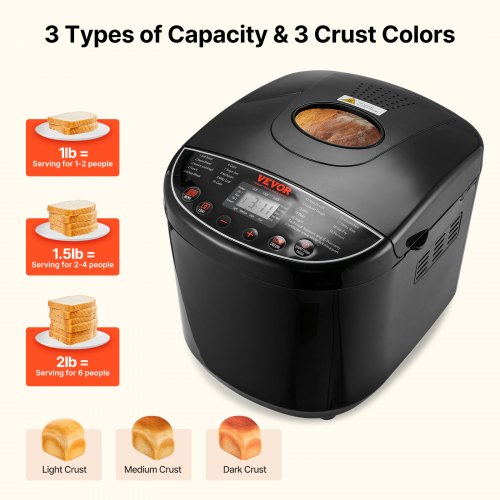 Bread Maker 19in1 2LB Dough Machine Nonstick Ceramic Pan Automatic