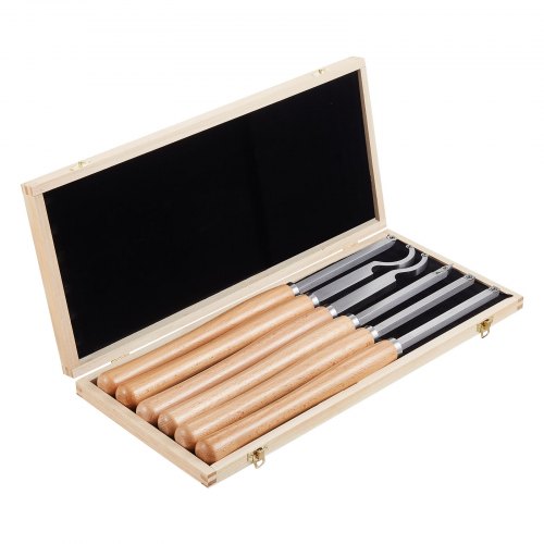 Wood Lathe Turning Tool Set 6PCS Lathe Roughing Finishing Detailing