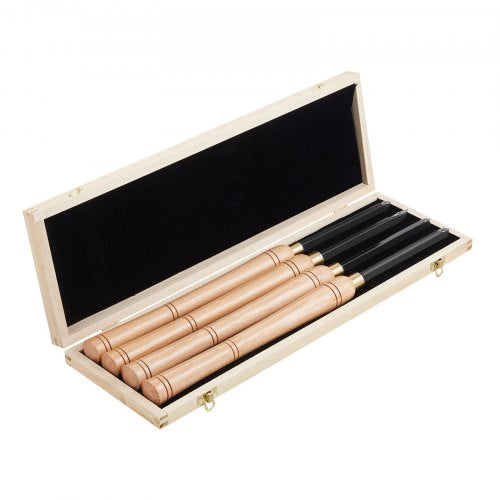 Wood Lathe Turning Tool Set 4PCS Lathe Roughing Finishing and Detailing