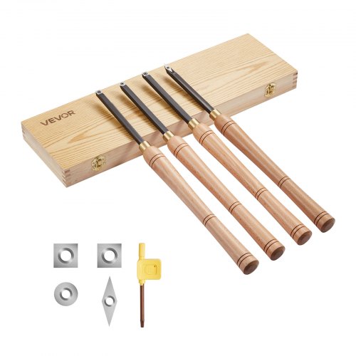 Wood Lathe Turning Tool Set 4PCS Lathe Roughing Finishing and Detailing