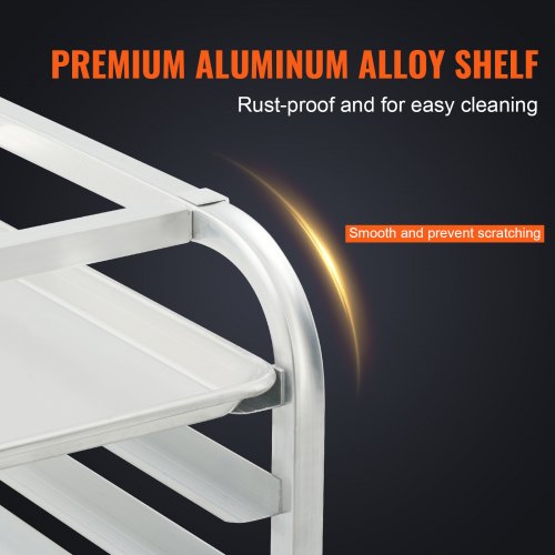 Bun Pan Rack 10Tier Commercial Bakery Racks with Brake Wheels Aluminum