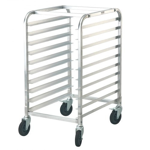 Bun Pan Rack 10Tier Commercial Bakery Racks with Brake Wheels Aluminum