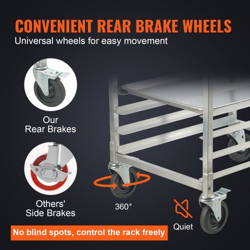 Bun Pan Rack 20Tier Commercial Bakery Racks with Brake Wheels Aluminum