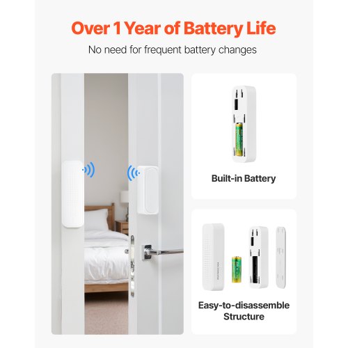 Door Chime DC 12V Wireless Door Open Contact Sensor Alarm Chime with 656