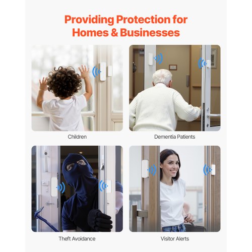 Door Chime DC 12V Wireless Door Open Contact Sensor Alarm Chime with 656