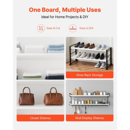 Melamine Shelves 2 Piece Wooden Cabinet Shelves Cut to Size for Closet