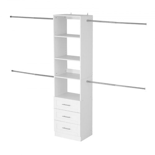 Closet System with 3 Drawers Adjustable Height Wooden Closet Organizers 1