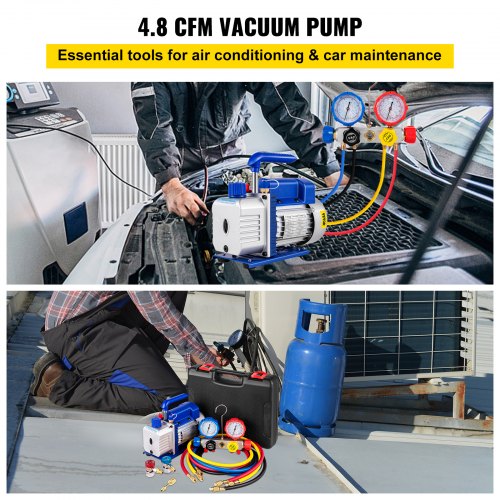 Suction Pump 48CFM 14 HP Single Stage for HVAC AC Cooling Systems 5PA