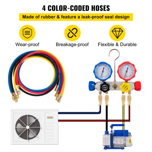 Suction Pump 48CFM 14 HP Single Stage for HVAC AC Cooling Systems 5PA