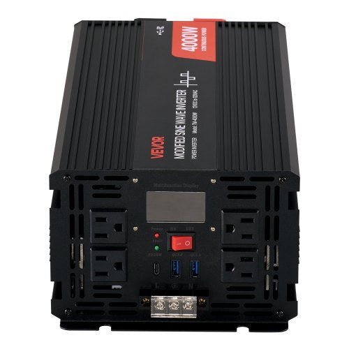 4000W Power Inverter 12V Dc To 120V Ac Modified Sine Wave Solar Car Charger