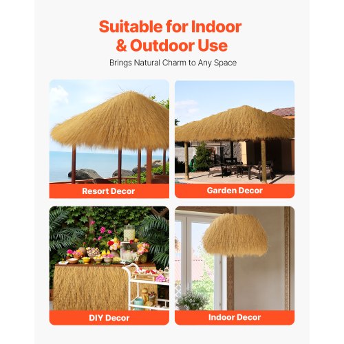 Artificial Thatch Grass Roof 13 x 3.9 ft Tiki Bar Hut Thatch Roofing Roll