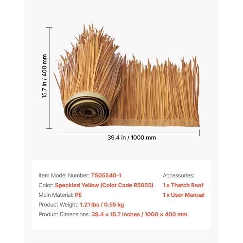 Artificial Thatch Grass Roof 13 x3.2 ft Mexican Style Tiki Bar Hut Skirt