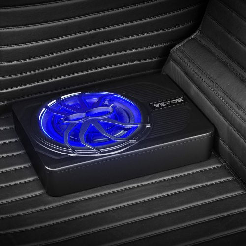 10 440W Underseat Car Subwoofer Slim Powered Car Subwoofers with Blue