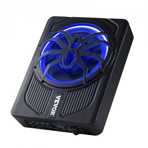 10 440W Underseat Car Subwoofer Slim Powered Car Subwoofers with Blue