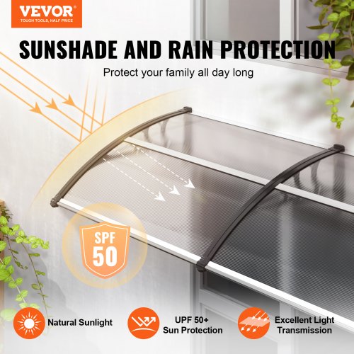 Window Door Awning Canopy 40 x 40 UPF 50 Polycarbonate Entry Door