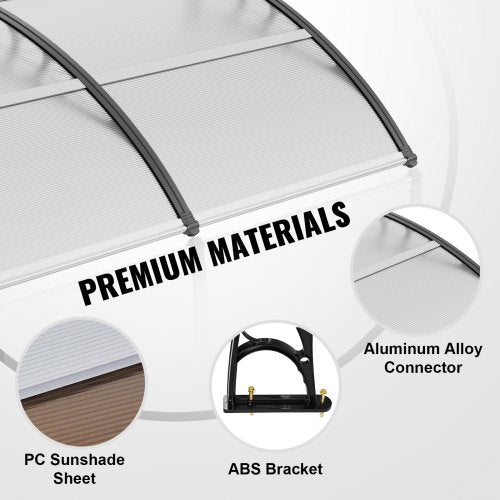 Window Door Awning Canopy 40 x 40 UPF 50 Polycarbonate Entry Door