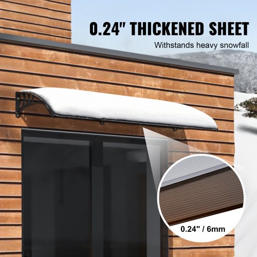 Window Door Awning Canopy 40 x 120 UPF 50 Polycarbonate Entry Door