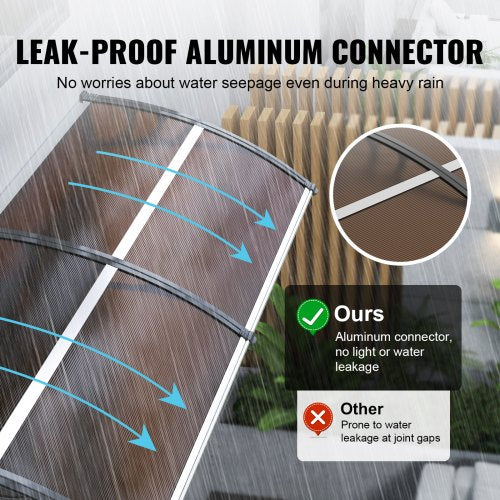 Window Door Awning Canopy 40 x 120 UPF 50 Polycarbonate Entry Door