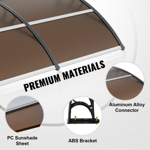 Window Door Awning Canopy 40 x 120 UPF 50 Polycarbonate Entry Door