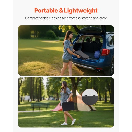 Folding Camping Table Adjustable Height Portable Side Tables Aluminum MDF 1