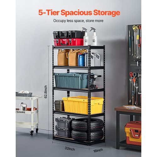 Storage Shelves 2000 lbs 5 Tier Garage Storage Shelving 16 D x 32 W x