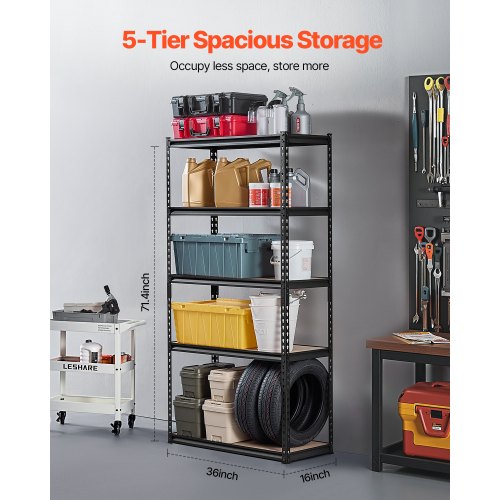Storage Shelves 2000 lbs 5 Tier Garage Storage Shelving 16 D x 36 W x