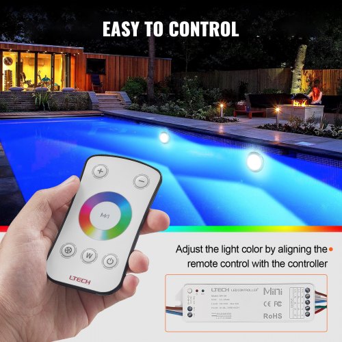 12V LED Pool Illumination 10 Inch 40W RGBW Hue Shift for Inground Pools