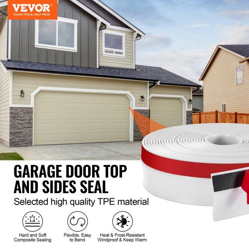 Garage Door Seal Top and Sides Seal Strip 34 FT Universal Weather Stripping