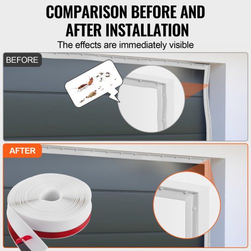Garage Door Seal Top and Sides Seal Strip 34 FT Universal Weather Stripping
