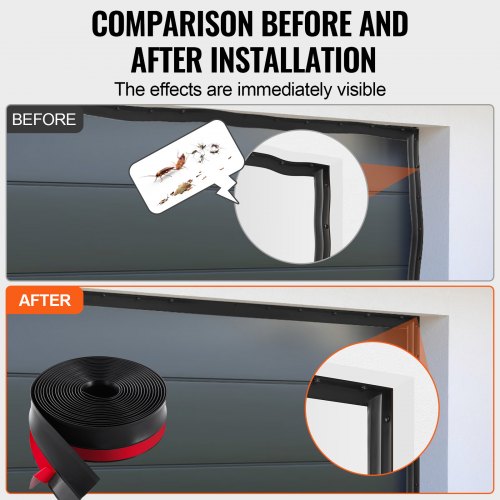 Garage Door Seal Top and Sides Seal Strip 20 FT Universal Weather Stripping