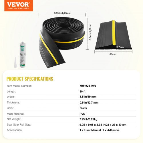 Garage Door Threshold Seal Strip 10 FT Universal Garage Door Floor Seal