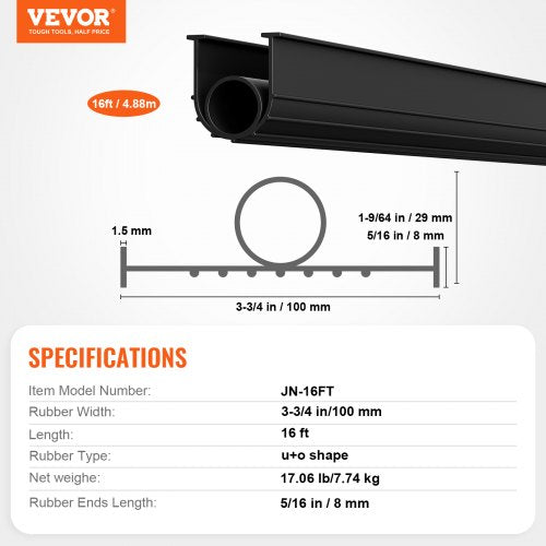 Garage Door Threshold and Bottom Seals Kit 16 FT U ShapeO Ring Universal