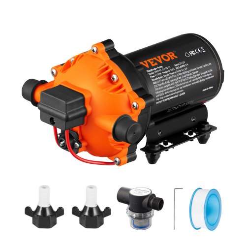 Water Diaphragm Pump 12V DC 55 GPM Flow 70 PSI Rated Pressure 40100