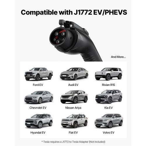 Level 12 EV Charger 16 Amp Adjustable Current Electric Vehicle Portable