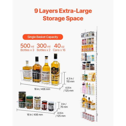 Over the Door Pantry Organizer 9Tier Pantry Organization and Storage