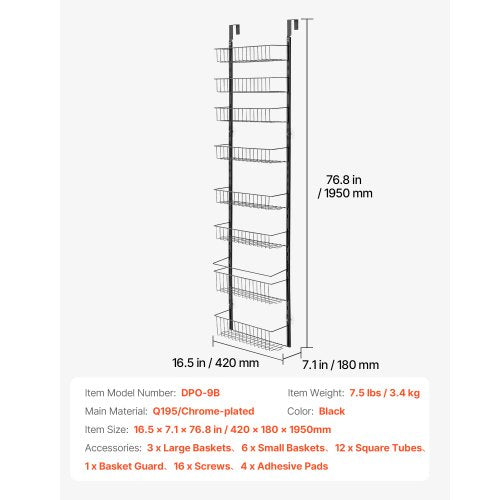 Over the Door Pantry Organizer 9Tier Pantry Organization and Storage