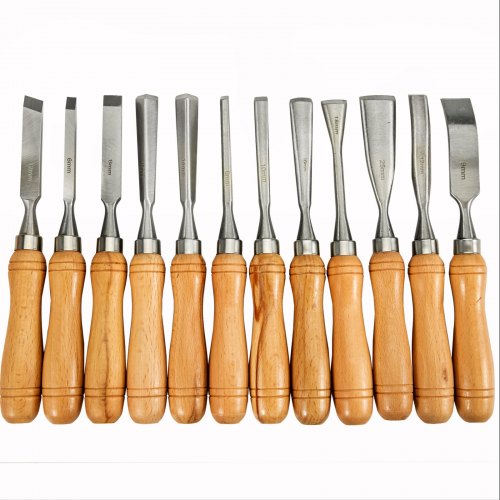 12Piece Wood Lathe Chisel Set 375 Blade Woodworking Carving Tools