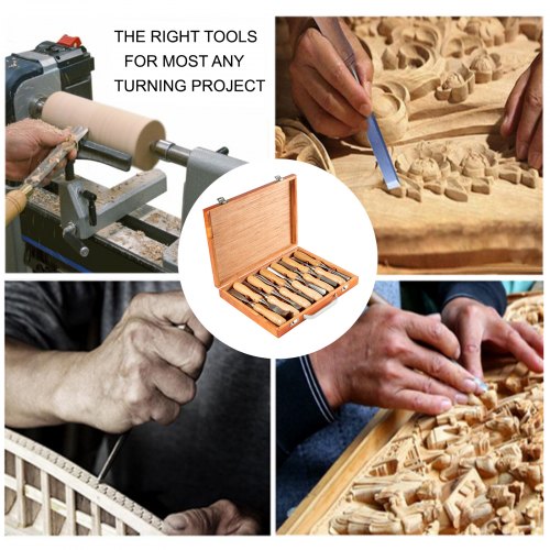 12Piece Wood Lathe Chisel Set 375 Blade Woodworking Carving Tools