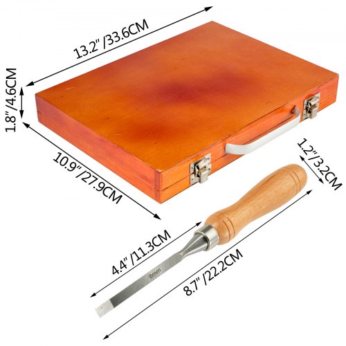 12Piece Wood Lathe Chisel Set 375 Blade Woodworking Carving Tools