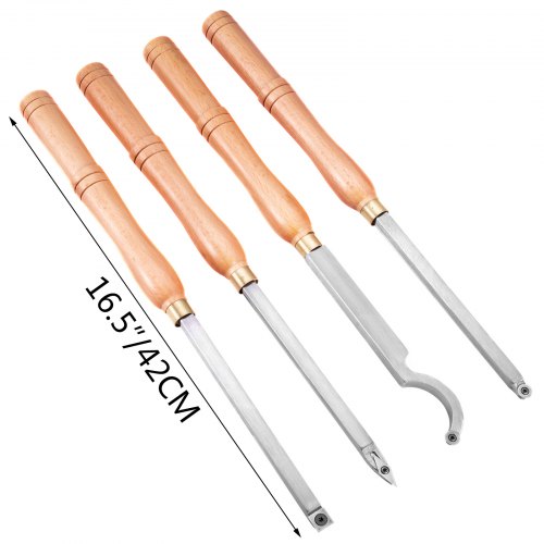 Wood Turning Tools for Lathe 4 PCS Set Carbide Lathe Tools with Diamond