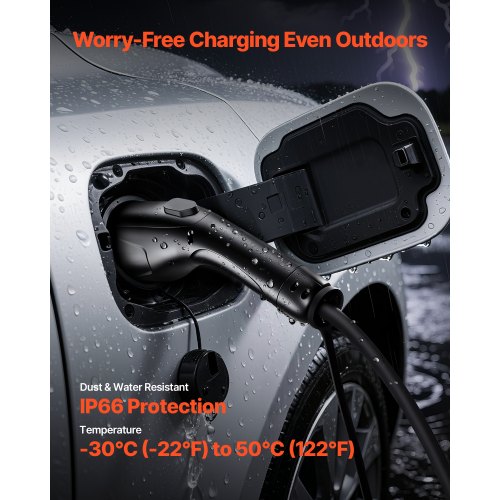 Ev Charger Extension Cable 40Amp 40 Ft J1772 Cord Compatible With 120V240V Sae