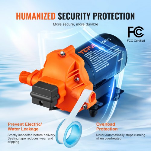 Water Diaphragm Pump 110V AC 33 GPM Flow 45 PSI Rated Pressure 4080