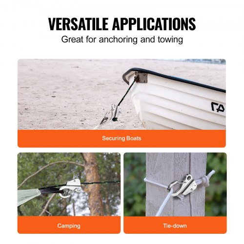 Boat Anchor Hook 304 Stainless Steel Slide Anchor Knotless Anchor System