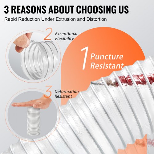 Dust Collection Hose 25 x 20 Thickened PVC Material PunctureResistant