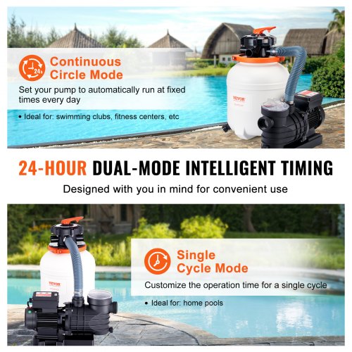 Sand Filter Pump for Above Ground Pools 12inch 3000 GPH 12 HP Swimming