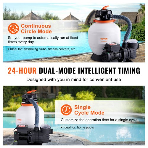 Sand Filter Pump for Above Ground Pools 14inch 3000 GPH 34 HP Swimming