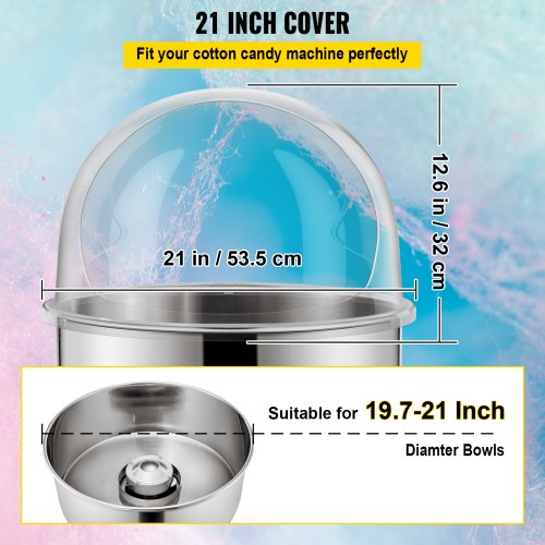 205 Diameter Candy Floss Cover for Candy Floss Maker Machine 52cm Dome