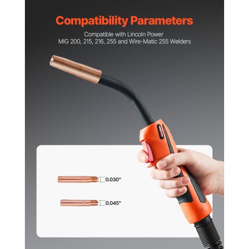 250Amp Mig Welding Gun with 15FT Cable Compatible with LincoIn Power MlG