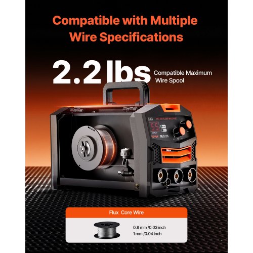 MIG Welder 130Amp Synergic Mig Welding Machine 110V Gasless Flux Core